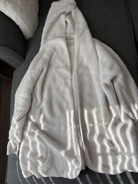 Natural Reflections Cream Hooded Sherpa Zip Cardigan